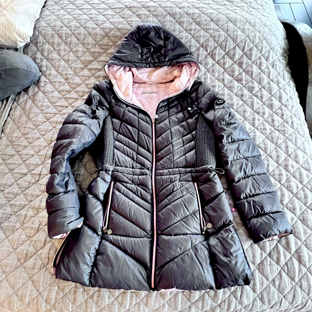 Bernardo grey pink puffer
